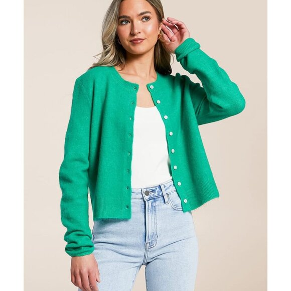 Z SUPPLY Medina Cozy Cardigan Sweater Lucky Green Size Small - Picture 1 of 4